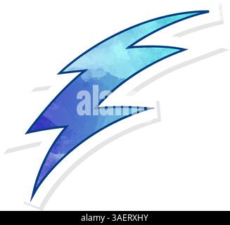 hand drawn thunder doodle in sticker style Stock Vector