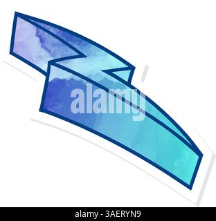 hand drawn thunder doodle in sticker style Stock Vector