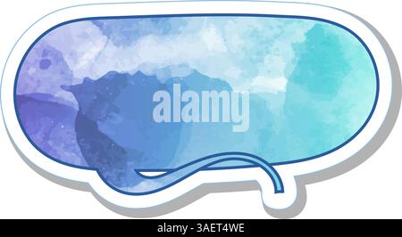 watercolor chat bubble sticker Stock Vector