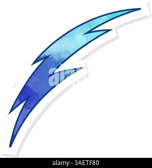 hand drawn thunder doodle in sticker style Stock Vector