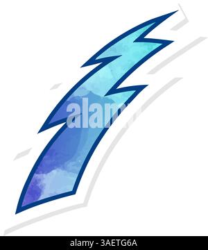 hand drawn thunder doodle in sticker style Stock Vector