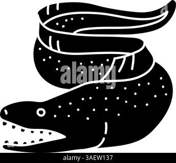 eel icon, black vector sign with editable strokes, concept illustration ...