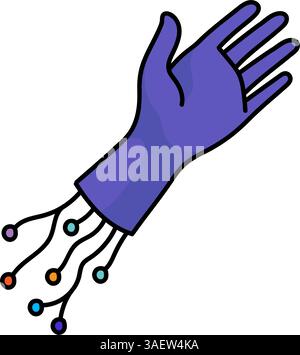 robotic arm prosthetic hand drawn color vector illustration Stock Vector