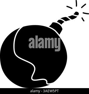 Explosive bomb black hand drawn icon Stock Vector