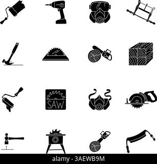 Hand drawn ball-peen hammer in woodcut woodworking tool in sticker ...