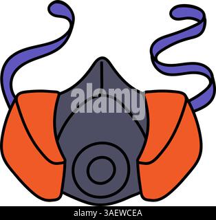 respirator hand drawn color vector illustration Stock Vector