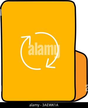 sync folder hand drawn color vector illustration Stock Vector