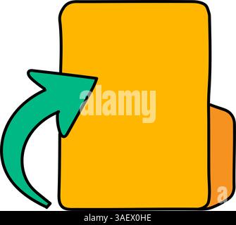 upload folder hand drawn color vector illustration Stock Vector