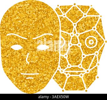 Deep fake icon. Face swap. Hand drawn vector illustration. Editable ...