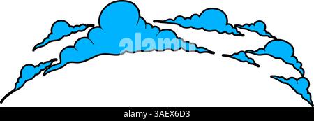 cloud hand drawn color vector illustration Stock Vector