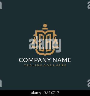 Initial CB logo for law firm with luxury modern scale and shield icon logo design vector graphic Stock Vector