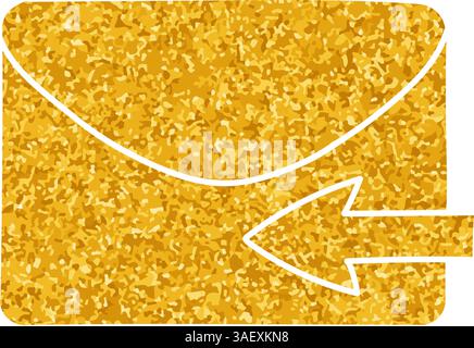 Reply email drawing in gold color style Stock Vector