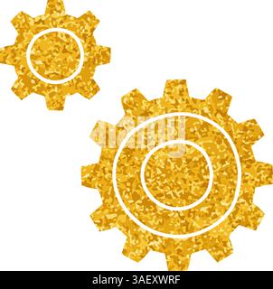 Setting drawing in gold color style Stock Vector
