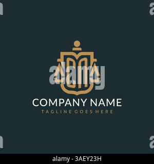 Initial CN logo for law firm with luxury modern scale and shield icon logo design vector graphic Stock Vector