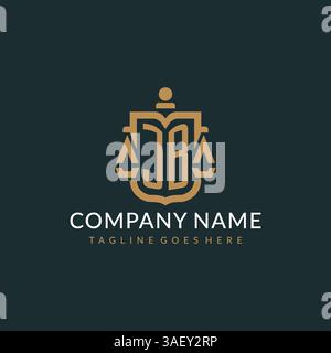 Initial JB logo for law firm with luxury modern scale and shield icon logo design vector graphic Stock Vector