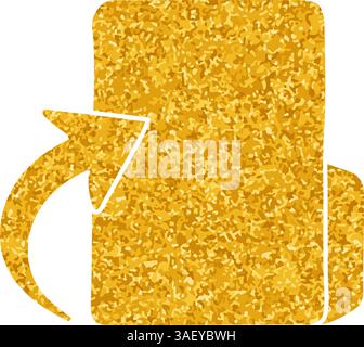 Upload folder drawing in gold color style Stock Vector