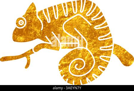 Chameleon on tree branch icon Stock Vector