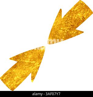 Colliding cursors drawing in gold color style Stock Vector