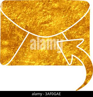 Reply email drawing in gold color style Stock Vector