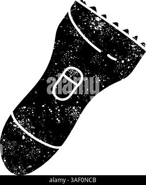 Personal electric hair clipper black hand drawn icon in grunge look Stock Vector