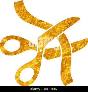 ribbon gold scissor cartoon vector illustration Stock Vector Image ...