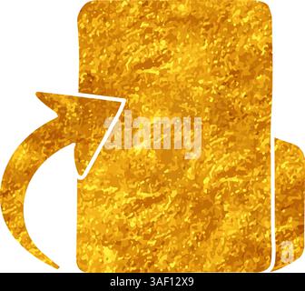 Upload folder drawing in gold color style Stock Vector
