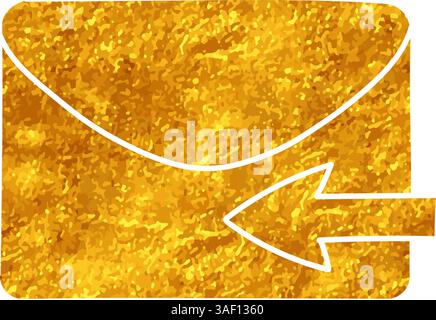 Reply email drawing in gold color style Stock Vector