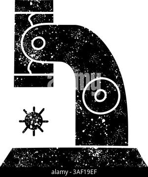 Virus under microscope black hand drawn icon in grunge look Stock Vector