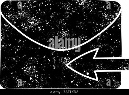 Reply email black hand drawn icon in grunge look Stock Vector