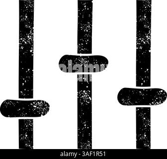 Setting black hand drawn icon in grunge look Stock Vector