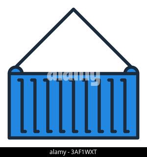 Blue Container vector minimal colored icon or sign Stock Vector