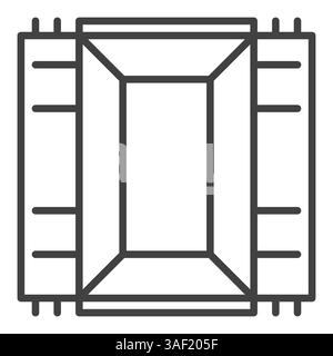 Vector icon of Opened Shipping Container in minimalist style Stock Vector