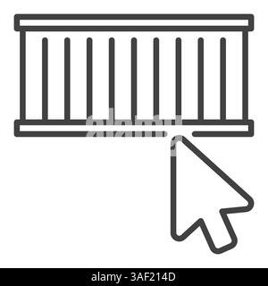 Mouse click on Shipping Container vector symbol in line style design Stock Vector