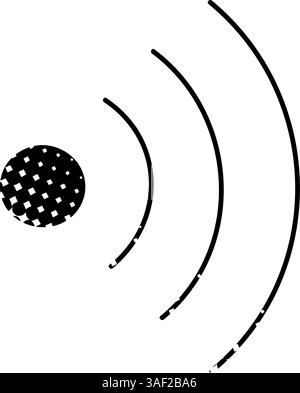 Sound black hand drawn icon in halftone texture style Stock Vector