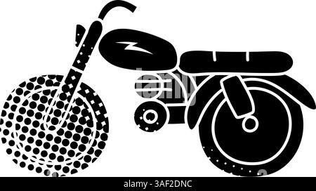 Document black hand drawn icon in halftone texture style Stock Vector