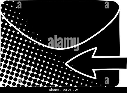 Reply email black hand drawn icon in halftone texture style Stock Vector