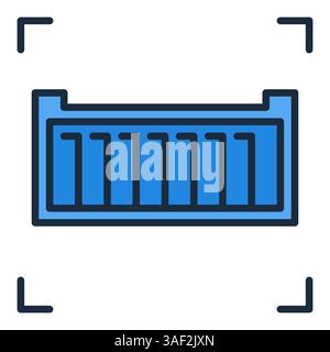 Blue Shipping Container vector colored icon or sign Stock Vector