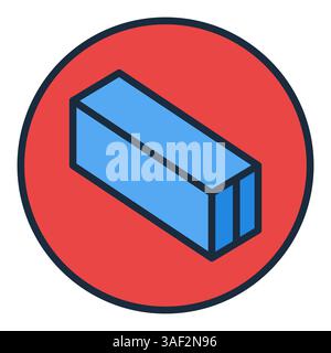 Blue Container in Red Circle vector concept colored icon or sign Stock Vector