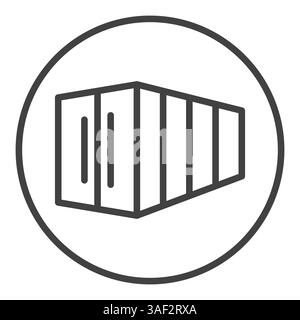 Shipping Container vector round icon or symbol in modern outline style Stock Vector