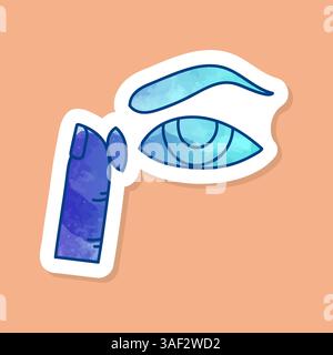 Contact lens application color sticker Stock Vector