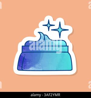 Beauty product icon whitening cream, sun protection, skin whitening color sticker Stock Vector