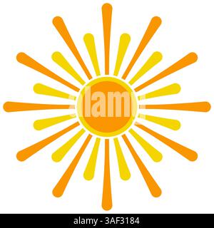 Radiant Sunburst Cheerful Energy and Warmth Stock Vector