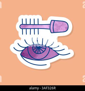 Cosmetic make up eyelash color sticker Stock Vector