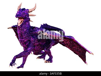 3D rendering of a fantasy dragon isolated on white background Stock ...