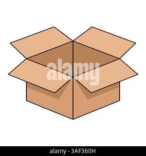 Open Cardboard Box unpacking, Ready for Packing and Shipping Stock Vector