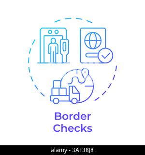 Border checks blue gradient concept icon Stock Vector