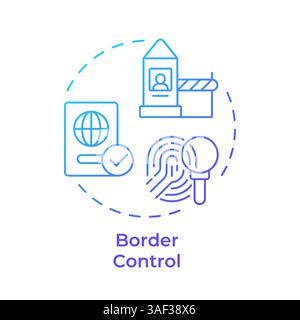 Boundaries control blue gradient concept icon Stock Vector