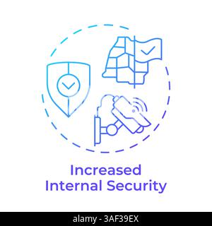 Increased internal security blue gradient concept icon Stock Vector
