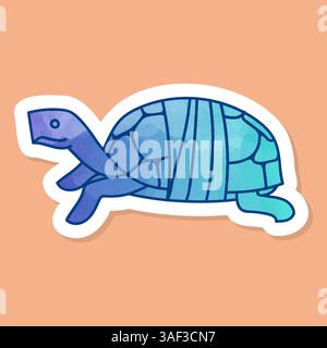 Injured tortoise shell carapace color sticker Stock Vector