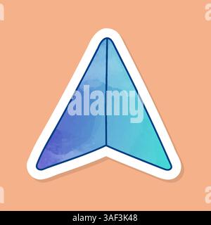 color sticker map pin arrow head Stock Vector